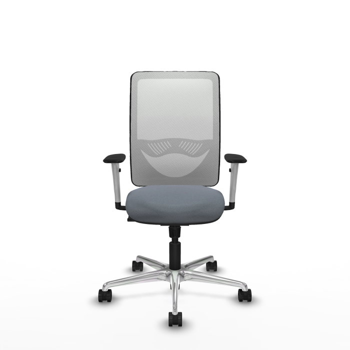PIQUERAS Y CRESPO Silla de oficina Zulema con mecanismo Sincro, Gris y Blanco