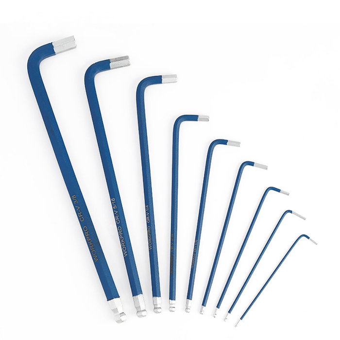 Workpro Juego de 9 llaves allen largas métricas con punta de bola Workpro Juego de 9 llaves allen largas métricas con punta de bola