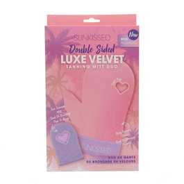 Sunkissed Double Sided Luxe Velvet Tanning Mitt Duo Body Tanning Glove + Face Tanning Mitt