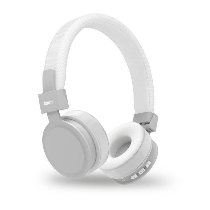 Hama Freedom Lit 2 Auriculares Bluetooth Plegables con Micrófono Integrado, Batería 15h, Manos Libres y Asistente, Blanco