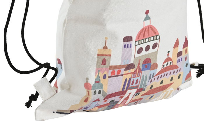 DKD Home Decor Mochila Canvas y Algodón Multicolor Colección CASITAS