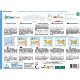 Sentosphere Aquarellum Junior Pintura a la Acuarela - Mariposas - 5 Colores - Delineado sobre Papel Vitela - Para mayores de 5 años