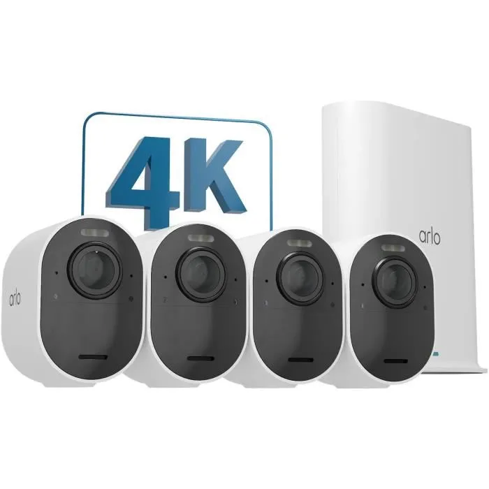 Arlo ARL1687459549550 Pack 4 Cámaras Ultra V2 para Exterior, Batería y Visión Nocturna Arlo ARL1687459549550 Pack 4 Cámaras Ultra V2 para Exterior, Batería y Visión Nocturna