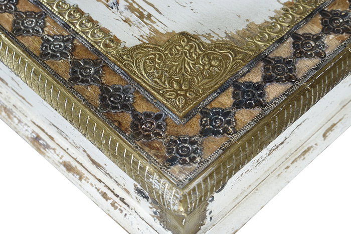 Giner y Colomer Mesa de Centro Madera de Mango Blanco Envejecido 140 cm