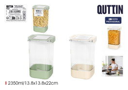 Quttin Tarro PET Cuadrangular con Tapa Hermética 2350ml
