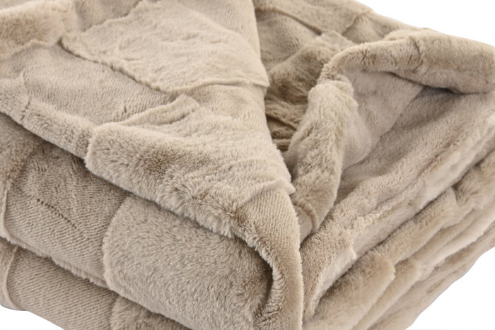 DKD Home Decor Manta de Poliéster Beige para Sofá 130x170 cm