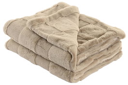 DKD Home Decor Rabit fur april 25 a Manta Beige 170 x 130 cm (2 Unidades)