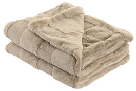 DKD Home Decor Manta de Poliéster Beige para Sofá 130x170 cm