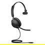 Jabra Evolve2 40 SE Auricular USB-C con diadema para Comunicaciones Unificadas (UC), alámbrico, mono, negro para oficina/centro de llamadas