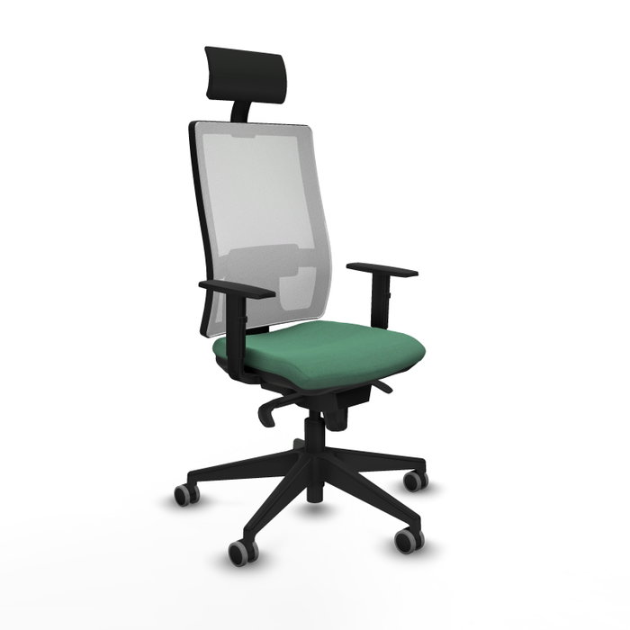 PIQUERAS Y CRESPO Silla de oficina Horna Verde esmeralda y Blanco con mecanismo Sincro PIQUERAS Y CRESPO Silla de oficina Horna Verde esmeralda y Blanco con mecanismo Sincro