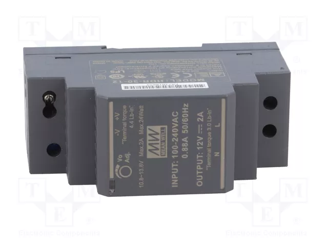 MEAN WELL HDR-30-12 24W 12VDC Fuente de alimentación para carril DIN