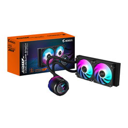 Gigabyte AORUS WATERFORCE X II 240 Refrigerador CPU Líquido AIO, Pantalla LCD, 2x Ventiladores 120mm, Intel LGA 1851 / AMD AM5, Negro