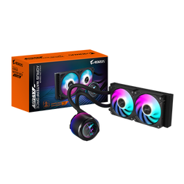 Gigabyte AORUS WATERFORCE X II 240 Refrigeración líquida CPU - 2 ventiladores ARGB 120mm, pantalla LCD, Intel LGA 1700 y AMD AM5