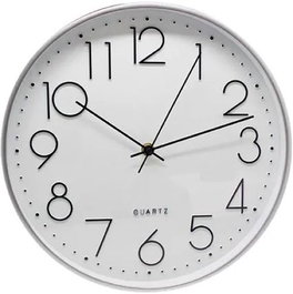 POESSA Reloj de oficina plata 30cm