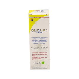 HERBOPLANET Olea D3 Max Gotas 20Ml Vitamina D para Absorción de Calcio y Sistema Inmune