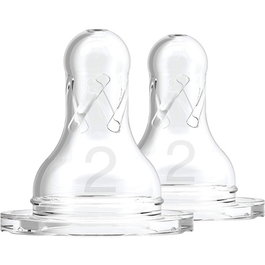 DR. BROWN´S Pack de 2 Tetinas Options de Silicona Redonda N2 para +3m
