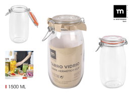 La Mediterranea Tarro Hermético Vidrio Clip 1500 ml (12 Unidades)