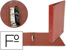 Liderpapel Carpeta de 2 anillas 25mm Mixtas Folio Cartón Color Cuero