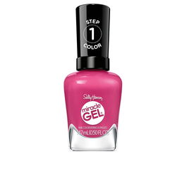 Sally Hansen Miracle Gel #350-Work Hard Play Pink - Esmalte de uñas Gel 15 ml, Sin lámpara UV, Hasta 14 días, Aplicación 2 Pasos