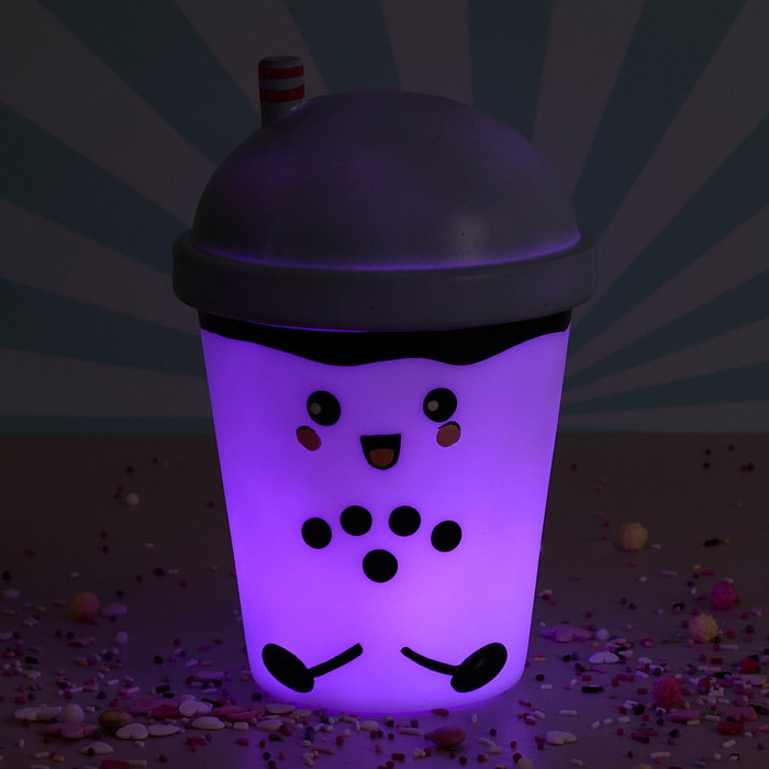 The Concept Factory Luz Quitamiedo Kawaii Smoothie Bubble Tea Cambia de Color Tacto Suave