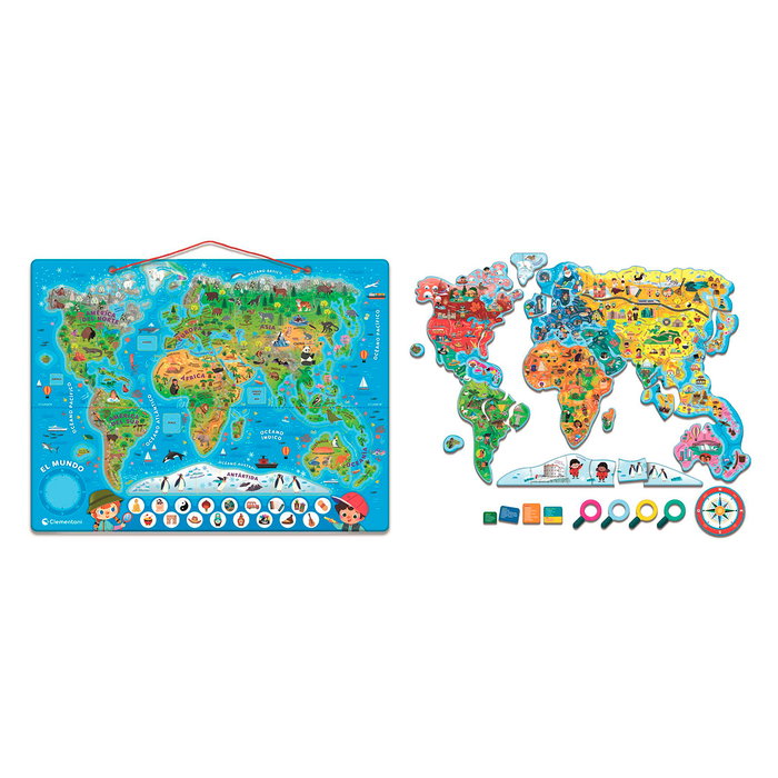 Clementoni Geopuzzle Magnético El Mundo 55659 - Rompecabezas Infantil +5 años