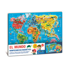 Clementoni Geopuzzle Magnético El Mundo 55659 - Rompecabezas Infantil +5 años