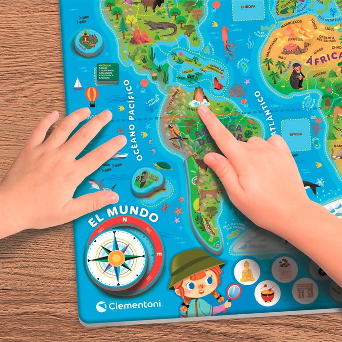 Clementoni Geopuzzle Magnético El Mundo 55659 - Rompecabezas Infantil +5 años