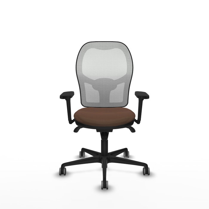 PIQUERAS Y CRESPO Silla de oficina Jorquera con mecanismo Sincro, Tela Marrón y Malla Blanca PIQUERAS Y CRESPO Silla de oficina Jorquera con mecanismo Sincro, Tela Marrón y Malla Blanca