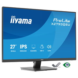 iiyama ProLite X2793QSU-B1 Monitor IPS 68.6 cm (27") Quad HD 2560x1440, 75 Hz, 1 ms, AMD FreeSync, HDMI+DP, 2xUSB, Negro