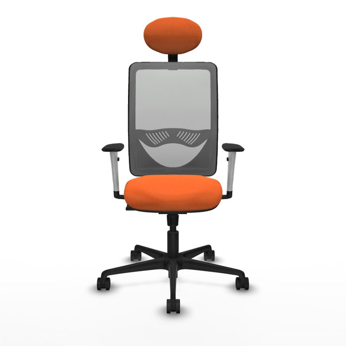 PIQUERAS Y CRESPO Silla de oficina Zulema con Mecanismo Sincro, Tela Naranja y Malla Gris PIQUERAS Y CRESPO Silla de oficina Zulema con Mecanismo Sincro, Tela Naranja y Malla Gris