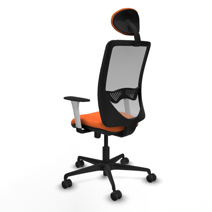 PIQUERAS Y CRESPO Silla de oficina Zulema con Mecanismo Sincro, Tela Naranja y Malla Gris PIQUERAS Y CRESPO Silla de oficina Zulema con Mecanismo Sincro, Tela Naranja y Malla Gris