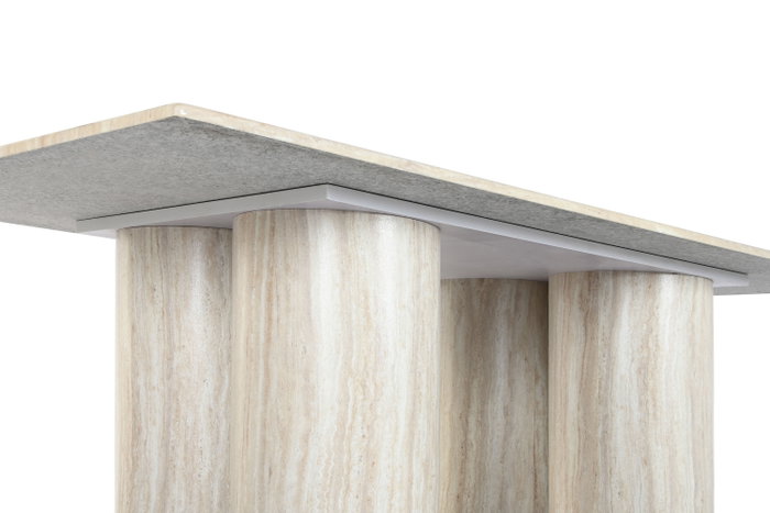 DKD Home Decor Mesa Centro Moderno Beige Granito MDF 130 x 70 x 45 cm