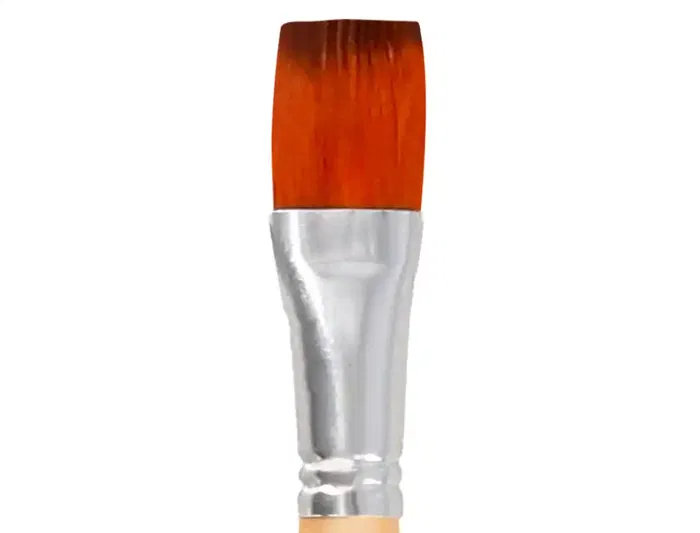 Liderpapel Pincel Nº 15 Punta Plana Pelo Sintético para Pintura Acrílica y Acuarela Certificado FSC