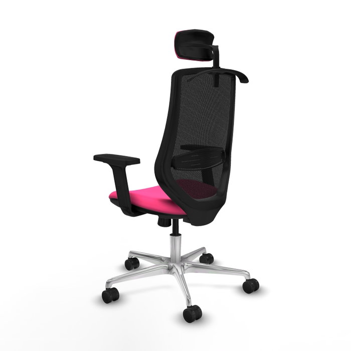 PIQUERAS Y CRESPO Silla de oficina Mardos con mecanismo Sincro, Rosa y Negro
