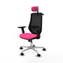 PIQUERAS Y CRESPO Silla de oficina Mardos con mecanismo Sincro, Rosa y Negro