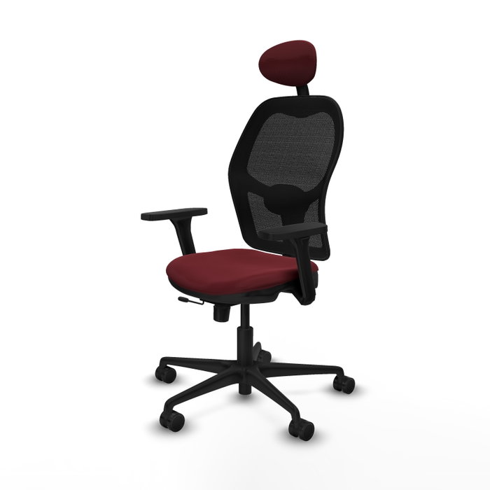 PIQUERAS Y CRESPO Silla de oficina Jorquera con mecanismo Sincro/Traslack Granate y Negro PIQUERAS Y CRESPO Silla de oficina Jorquera con mecanismo Sincro/Traslack Granate y Negro