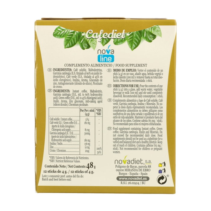 Nova Diet Cafediet 12 sticks de 4 g