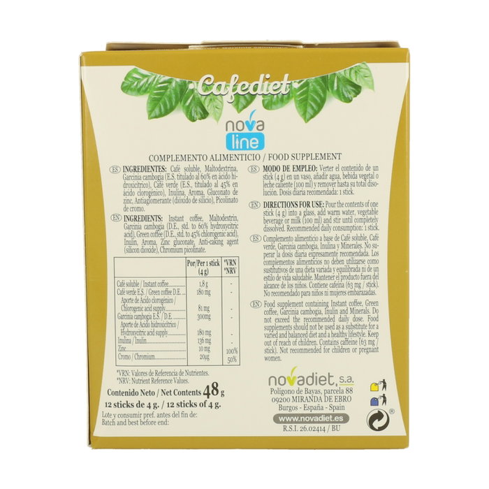 Nova Diet Cafediet 12 sticks de 4 g