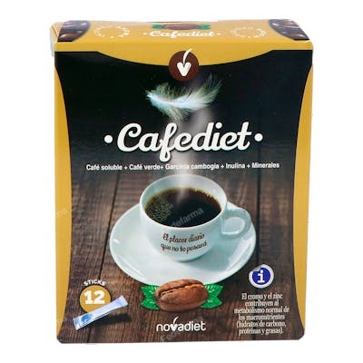 NOVADIET Cafediet 12Sticks Suplemento con Café Soluble, Garcinia Cambogia y Café Verde para Metabolismo NOVADIET Cafediet 12Sticks Suplemento con Café Soluble, Garcinia Cambogia y Café Verde para Metabolismo