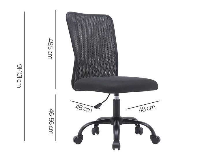 Q-connect Silla Parma Oficina Malla sin Reposabrazos Negro