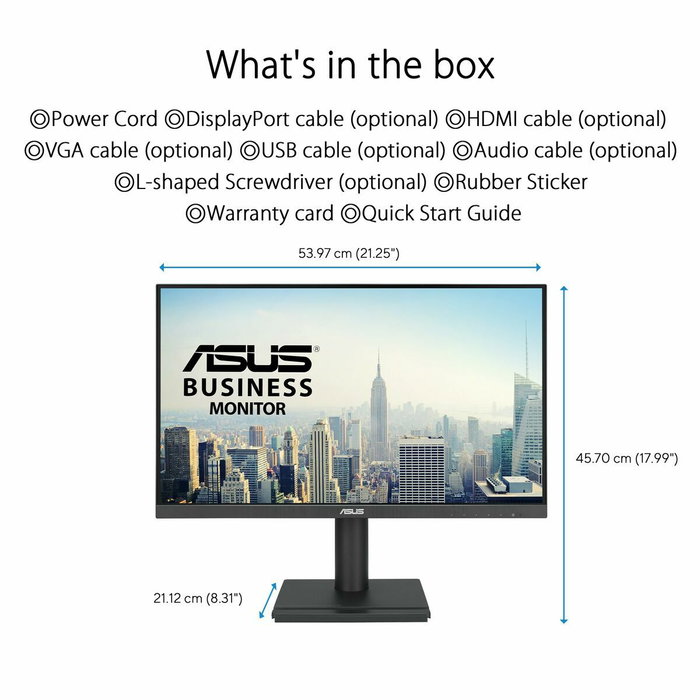 Asus VA24DQFS Monitor Profesional 23.8 IPS Full HD 100Hz Negro