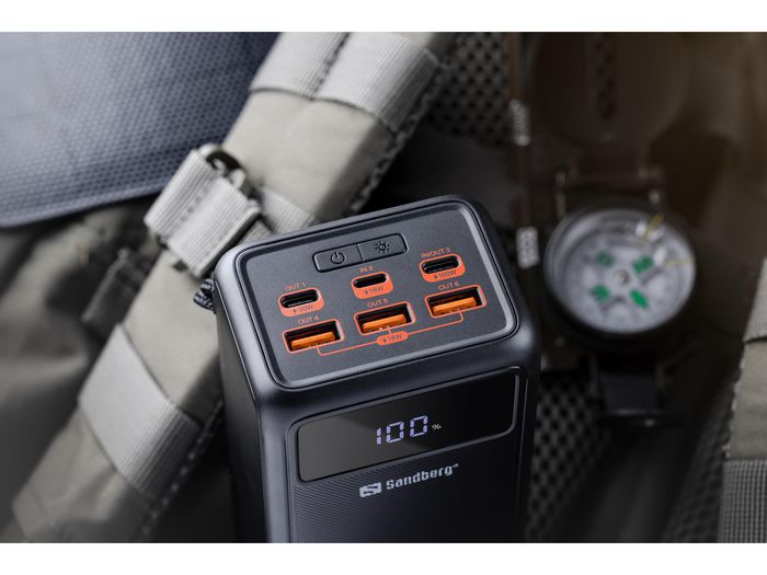 Sandberg Powerbank USB-C PD 130W 50000mAh, Batería Externa Alta Velocidad con Carga Rápida para Móviles y Portátiles