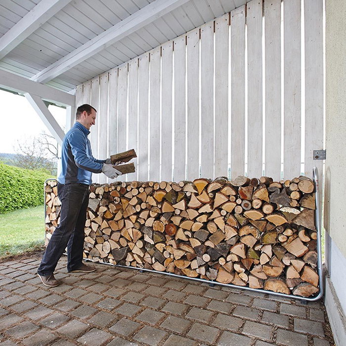 Wolfcraft Soporte Metálico Modular XXL Leña 5125000 Hasta 1.6 m³ Resistente Exterior