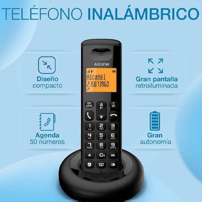 Alcatel Teléfono DECT Duo con Bloqueo de Llamadas y Pantalla Retroiluminada