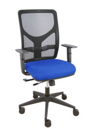 PIQUERAS Y CRESPO Silla de oficina Motilla con mecanismo Sincro/Traslack, Tela Azul y Malla Negro