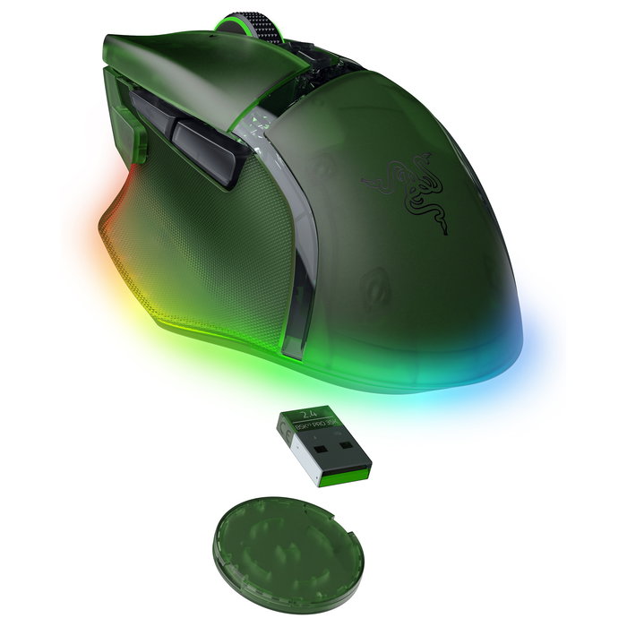 Razer Basilisk V3 Pro 35K Ratón Óptico Inalámbrico y USB Type-A, 35000 DPI, Phantom Green Ed.