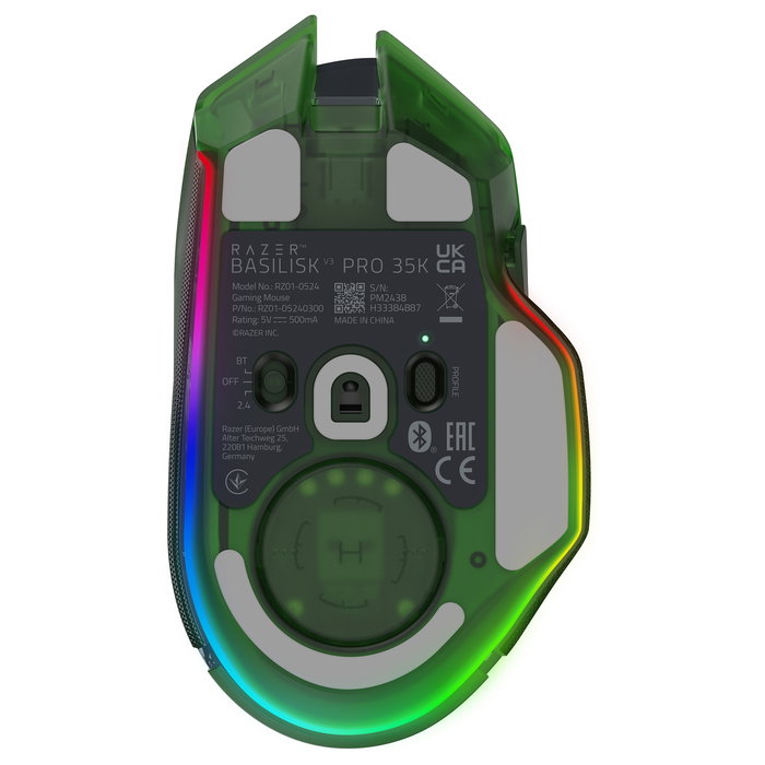 Razer Basilisk V3 Pro 35K Ratón Óptico Inalámbrico y USB Type-A, 35000 DPI, Phantom Green Ed.