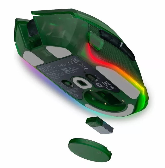 Razer Basilisk V3 Pro 35K Phantom Green Ed. Ratón Ergonómico para Gaming, Inalámbrico, RGB, 35000 DPI