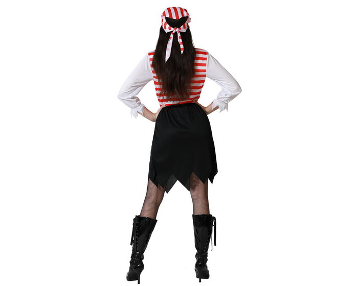 Disfraz Pirata Bucanera Mujer Adulto Rojo XS-S Disfraz Pirata Bucanera Mujer Adulto Rojo XS-S