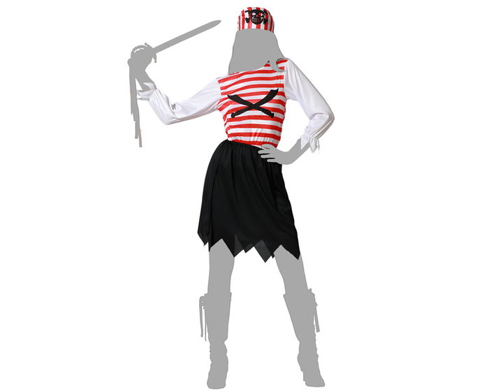 Disfraz Pirata Bucanera Mujer Adulto Rojo XS-S Disfraz Pirata Bucanera Mujer Adulto Rojo XS-S
